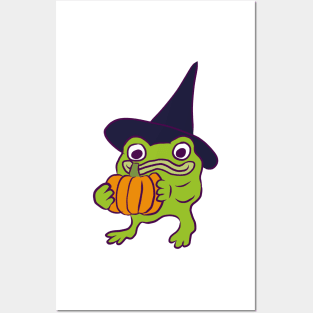 Frog Witch With a Gift Posters and Art